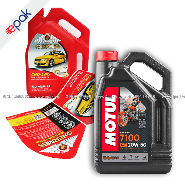 in tem nhãn dầu nhớt bôi trơi máy móc